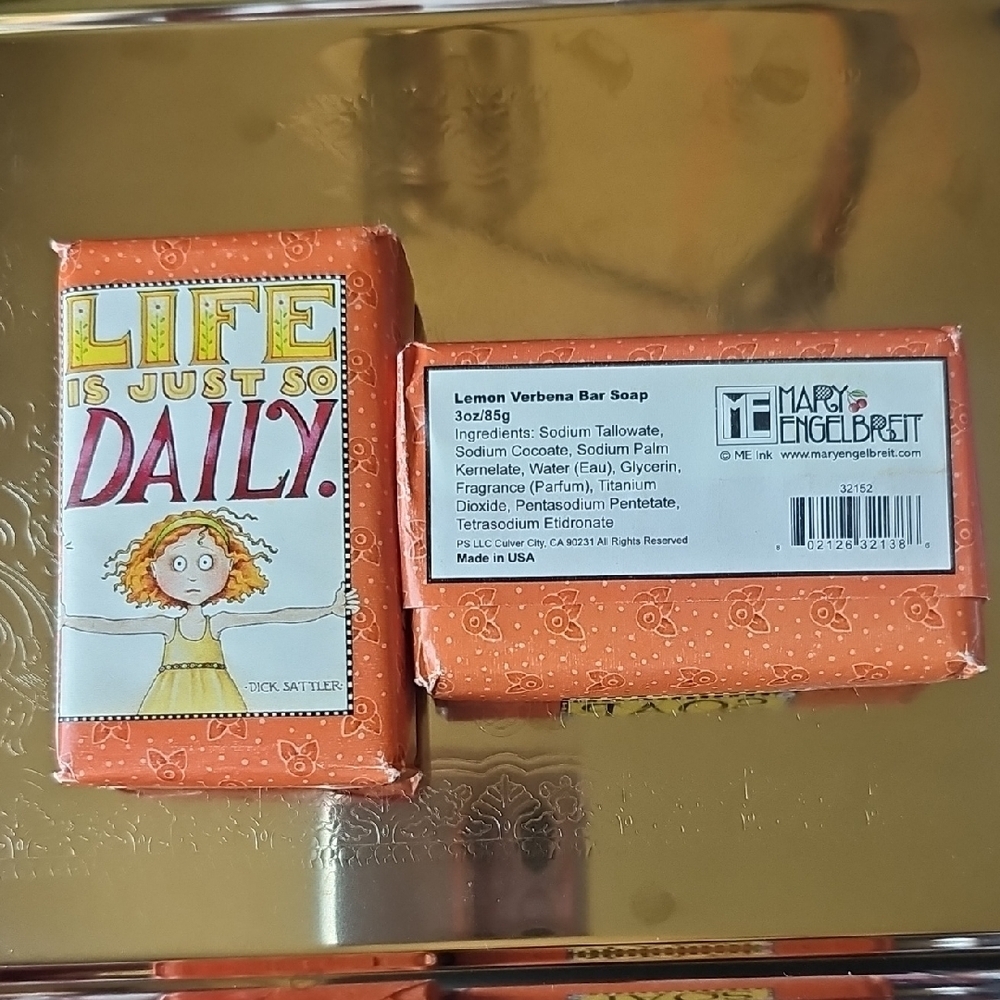 New Vintage Mary Engelbreit Lemon Verbena Bar Soap X 2